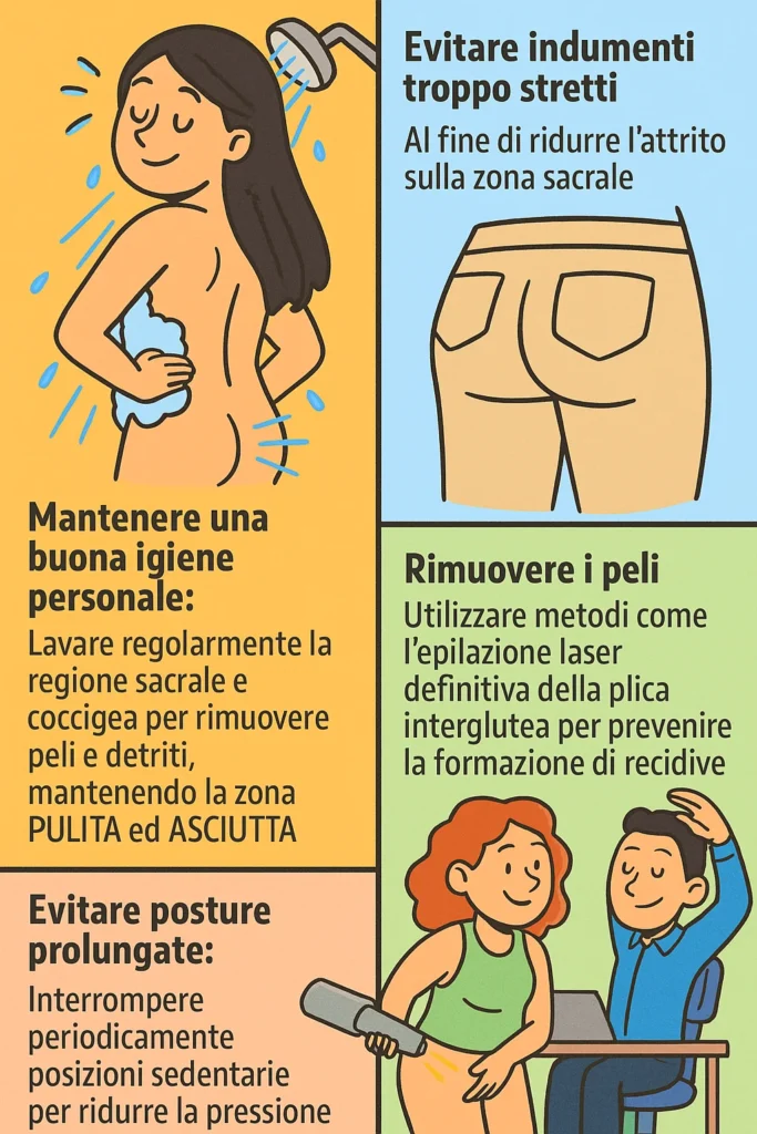 Consigli per prevenire recidive nel caso di cisti pilonidale
